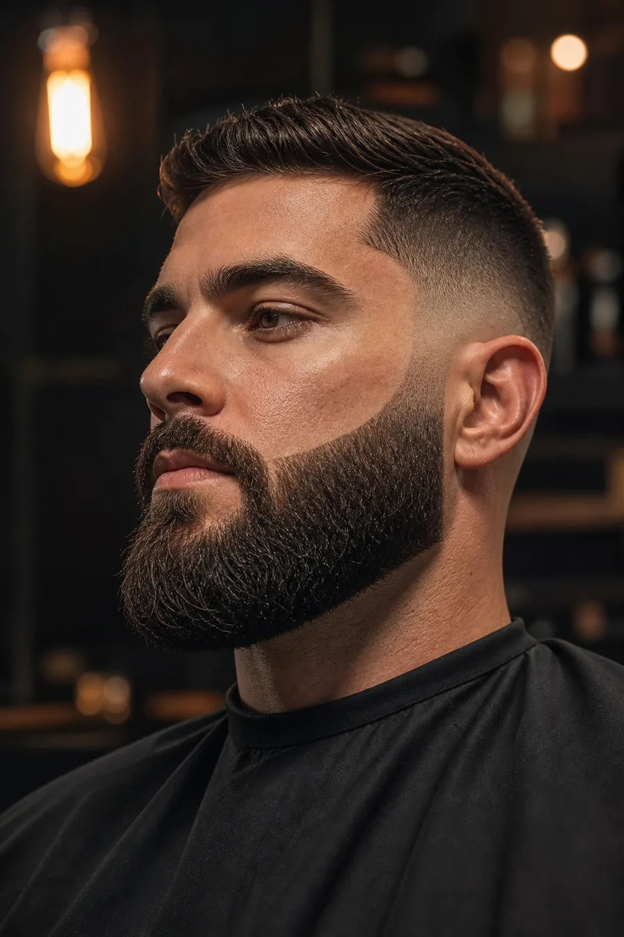 Fresh beard shape and sharp cheek line